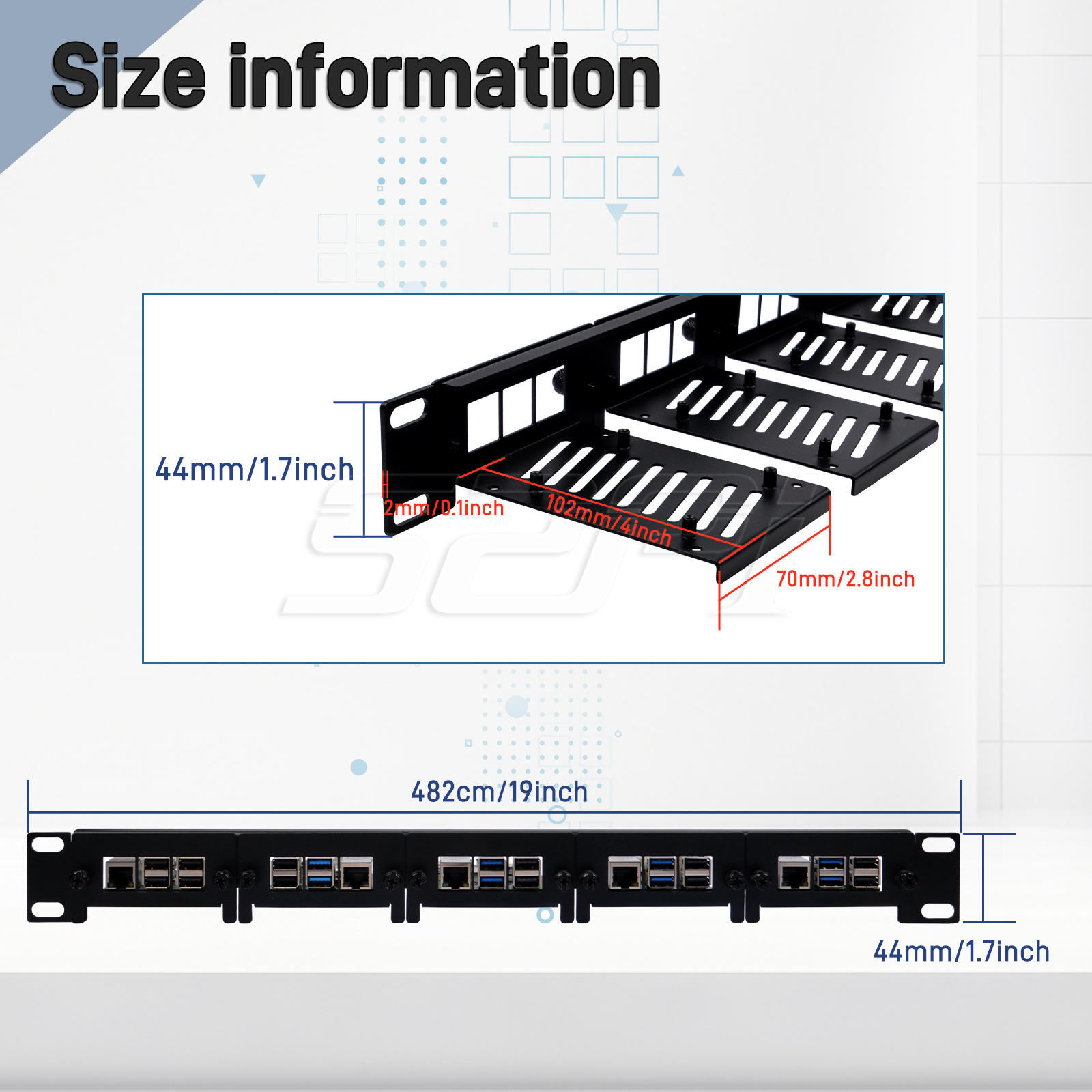 52Pi Removable 1U Rack Mount f - đánh giá và giá Raspberry Pi Rackmount 1U 19 Inch