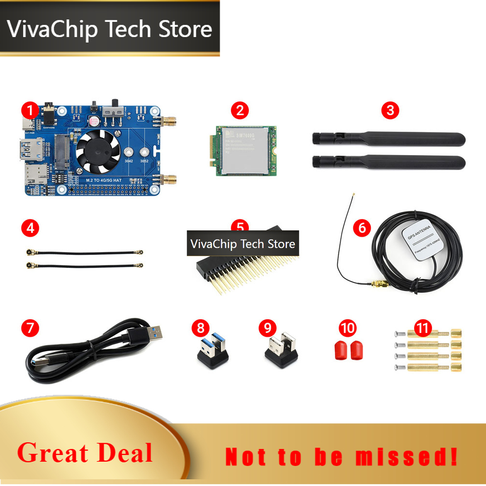 VivaChip Tech4G LTE GPS HAT Co - đánh giá và giá Raspberry Pi 4 8Gb Ram Kit